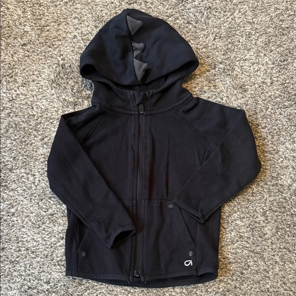 GapKids Zip Up Black Dino Hoodie, Size 4T